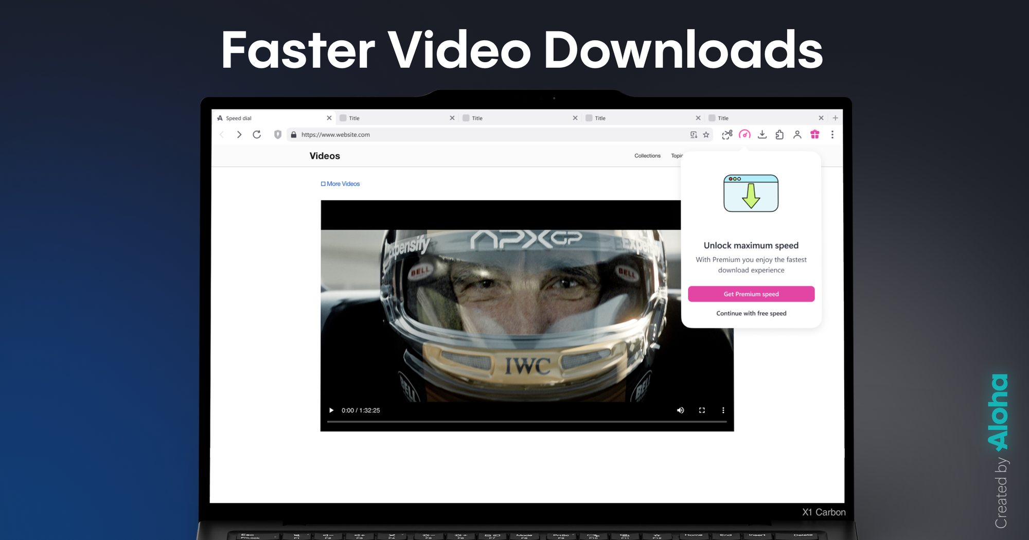 Faster video downloads on Aloha Browser for desktop