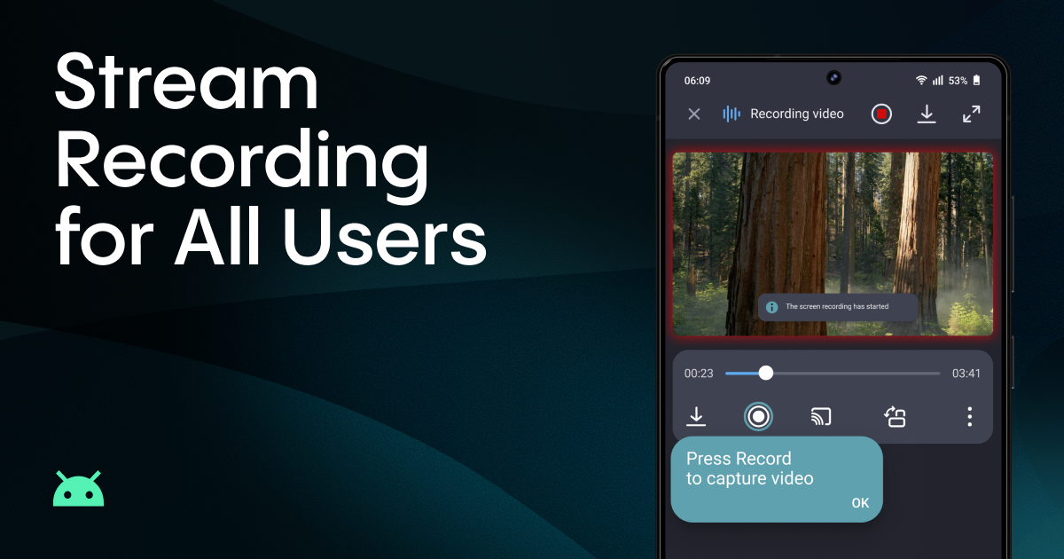 Stream recording in Aloha Browser for Android is available to all users.