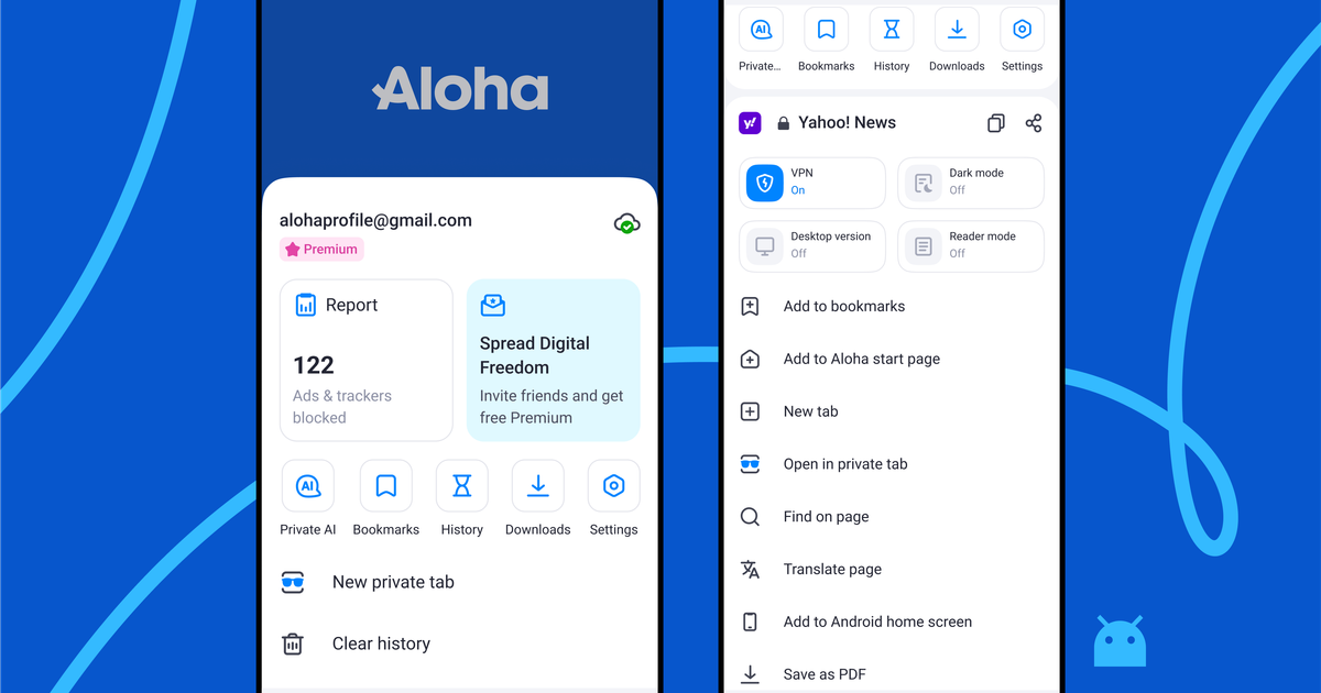 Discover the New Bottom Menu in the Aloha Browser for Android!