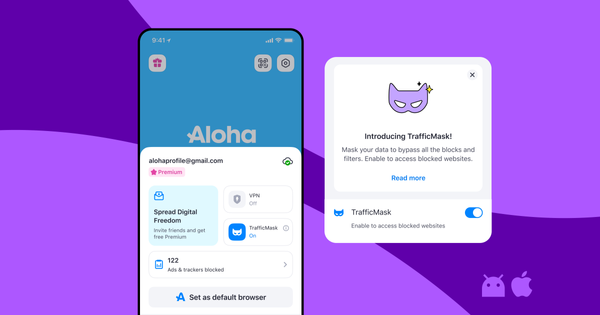 How to Set Up VPN and TrafficMask in One Click in Aloha Browser for iOS and Android